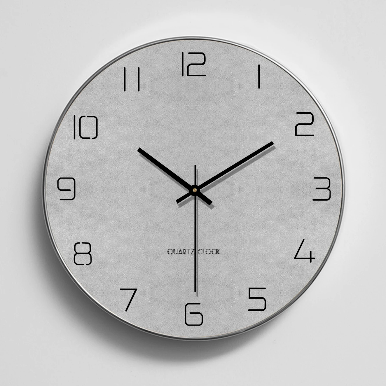 Resin Art Wall Clock - Reloj de pared redondo gris, diseño