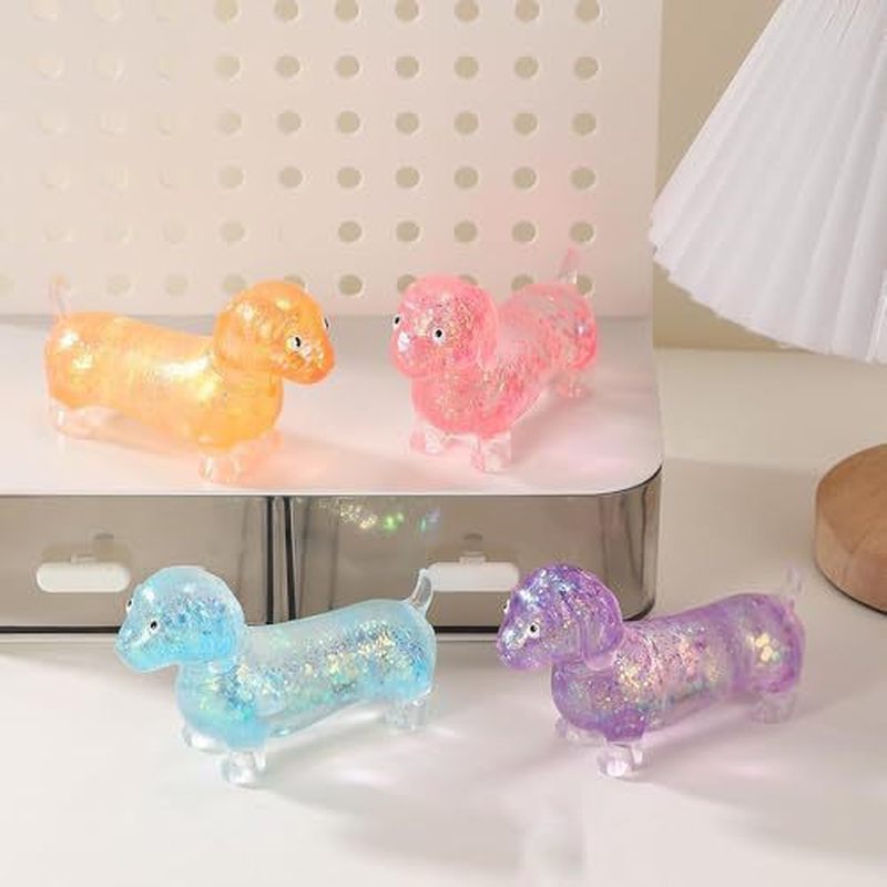 Resin Art Tools - Juguete Sensorial Antiestrés de Dachshund Brillante