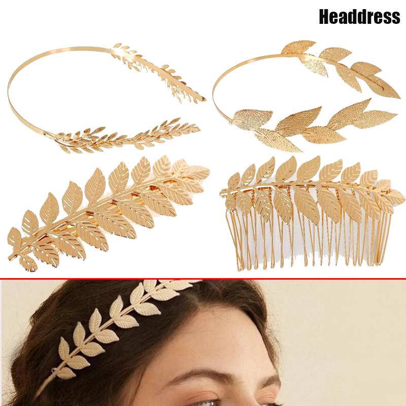 Gold Leaf Foil - Diadema de hojas de Color dorado