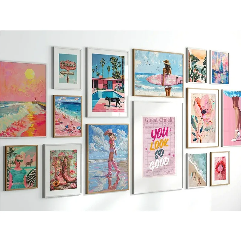 Resin Art Gallery - Póster de Playa de Verano Rosa
