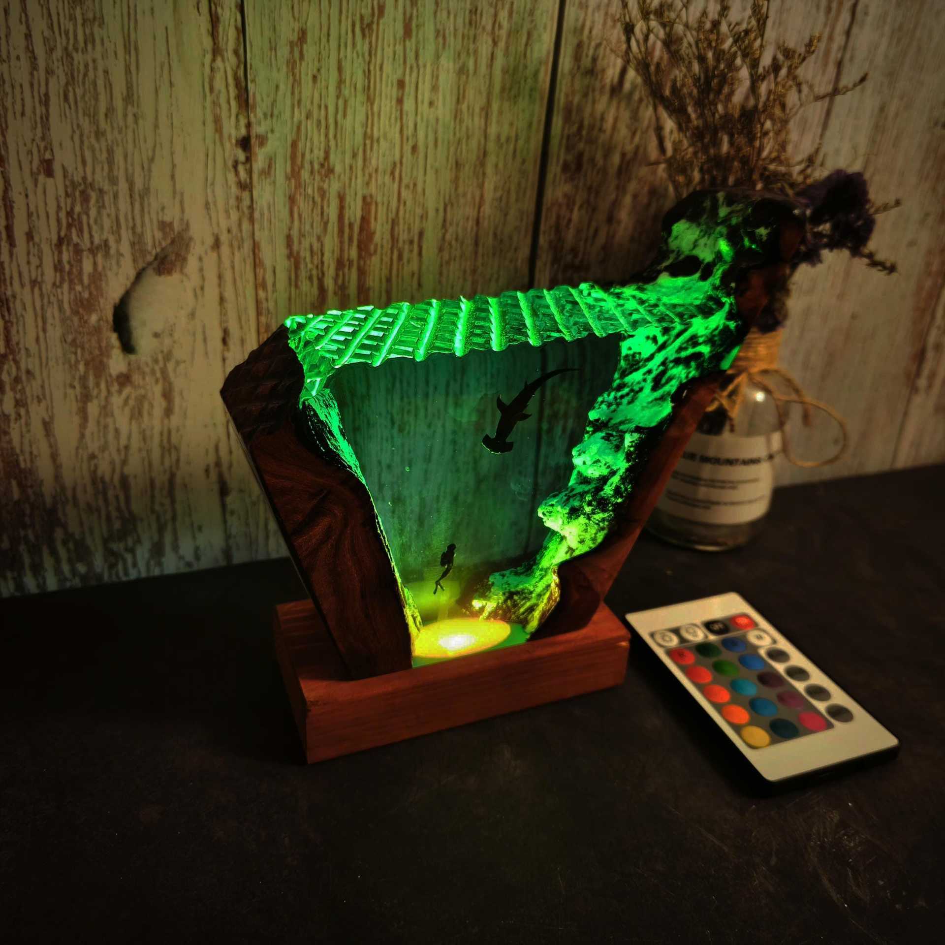 Adorno Luminoso de Tiburón Mar - Resin Art Wedding Gift reseña y precio